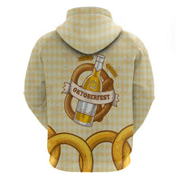 Oktoberfest Hoodie with Beer Bottle and Pretzel Illustration Beige Diamond - Wonder Print Shop
