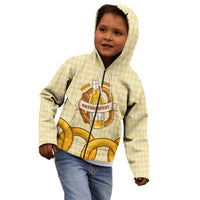 Oktoberfest Kid Hoodie with Beer Bottle and Pretzel Illustration Beige Diamond - Wonder Print Shop