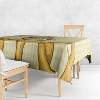 Oktoberfest Tablecloth with Beer Bottle and Pretzel Illustration Beige Diamond - Wonder Print Shop