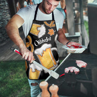 Oktoberfest Apron with Beer Mug and Pretzel Illustration Black Festive - Wonder Print Shop