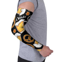 Oktoberfest Arm Sleeves with Beer Mug and Pretzel Illustration Black Festive - Wonder Print Shop