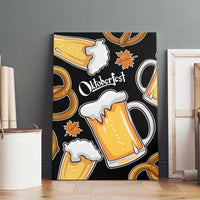 Oktoberfest Canvas Wall Art with Beer Mug and Pretzel Illustration Black Festive - Wonder Print Shop