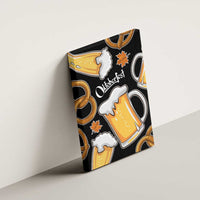 Oktoberfest Canvas Wall Art with Beer Mug and Pretzel Illustration Black Festive - Wonder Print Shop
