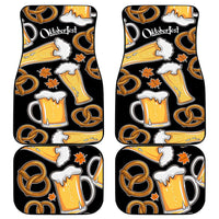 Oktoberfest Car Mats with Beer Mug and Pretzel Illustration Black Festive - Wonder Print Shop