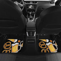 Oktoberfest Car Mats with Beer Mug and Pretzel Illustration Black Festive - Wonder Print Shop