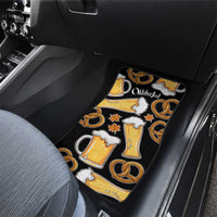 Oktoberfest Car Mats with Beer Mug and Pretzel Illustration Black Festive - Wonder Print Shop