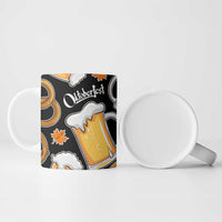 Oktoberfest Ceramic Mug with Beer Mug and Pretzel Illustration Black Festive - Wonder Print Shop