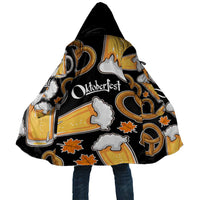 Oktoberfest Cloak with Beer Mug and Pretzel Illustration Black Festive - Wonder Print Shop