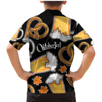 Oktoberfest Family Matching Mermaid Dress and Hawaiian Shirt with Beer Mug and Pretzel Illustration Black Festive - Wonder Print Shop