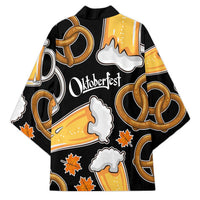 Oktoberfest Kimono with Beer Mug and Pretzel Illustration Black Festive - Wonder Print Shop