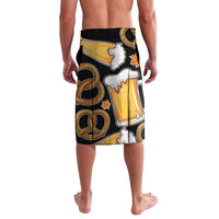 Oktoberfest Lavalava with Beer Mug and Pretzel Illustration Black Festive - Wonder Print Shop