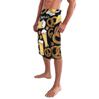 Oktoberfest Lavalava with Beer Mug and Pretzel Illustration Black Festive - Wonder Print Shop