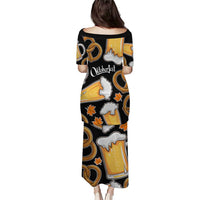 Oktoberfest Puletasi with Beer Mug and Pretzel Illustration Black Festive - Wonder Print Shop