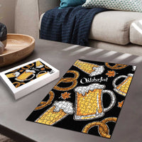 Oktoberfest Puzzle with Beer Mug and Pretzel Illustration Black Festive - Wonder Print Shop