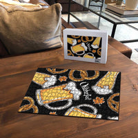 Oktoberfest Puzzle with Beer Mug and Pretzel Illustration Black Festive - Wonder Print Shop
