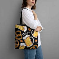Oktoberfest Tote Bag with Beer Mug and Pretzel Illustration Black Festive - Wonder Print Shop