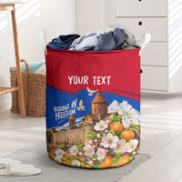 Personalized Armenia Heritage Laundry Basket Ararat Monastery Rising In Freedom Patriotic Doves