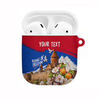 Personalized Armenia Heritage AirPods Case Ararat Monastery Rising In Freedom Patriotic Doves