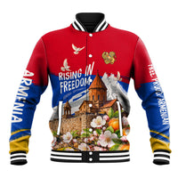 Personalized Armenia Heritage Baseball Jacket Ararat Monastery Rising In Freedom Patriotic Doves