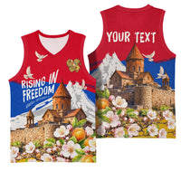 Personalized Armenia Heritage Basketball Jersey Ararat Monastery Rising In Freedom Patriotic Doves