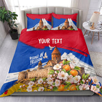 Personalized Armenia Heritage Bedding Set Ararat Monastery Rising In Freedom Patriotic Doves