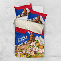 Personalized Armenia Heritage Bedding Set Ararat Monastery Rising In Freedom Patriotic Doves
