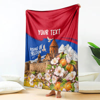 Personalized Armenia Heritage Blanket Ararat Monastery Rising In Freedom Patriotic Doves