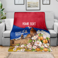 Personalized Armenia Heritage Blanket Ararat Monastery Rising In Freedom Patriotic Doves