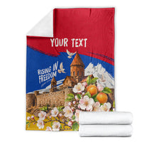 Personalized Armenia Heritage Blanket Ararat Monastery Rising In Freedom Patriotic Doves