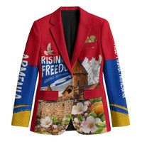 Personalized Armenia Heritage Blazer Ararat Monastery Rising In Freedom Patriotic Doves