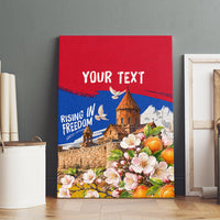 Personalized Armenia Heritage Canvas Wall Art Ararat Monastery Rising In Freedom Patriotic Doves