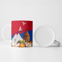 Personalized Armenia Heritage Ceramic Mug Ararat Monastery Rising In Freedom Patriotic Doves