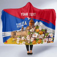 Personalized Armenia Heritage Hooded Blanket Ararat Monastery Rising In Freedom Patriotic Doves