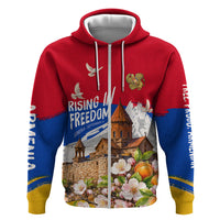 Personalized Armenia Heritage Hoodie Ararat Monastery Rising In Freedom Patriotic Doves