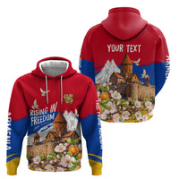 Personalized Armenia Heritage Hoodie Ararat Monastery Rising In Freedom Patriotic Doves