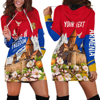 Personalized Armenia Heritage Hoodie Dress Ararat Monastery Rising In Freedom Patriotic Doves
