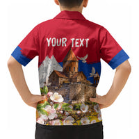 Personalized Armenia Heritage Kid Hawaiian Shirt Ararat Monastery Rising In Freedom Patriotic Doves