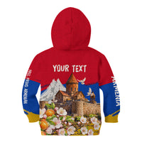Personalized Armenia Heritage Kid Hoodie Ararat Monastery Rising In Freedom Patriotic Doves