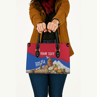 Personalized Armenia Heritage Leather Bag Ararat Monastery Rising In Freedom Patriotic Doves