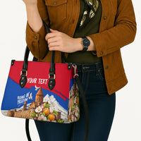 Personalized Armenia Heritage Leather Bag Ararat Monastery Rising In Freedom Patriotic Doves
