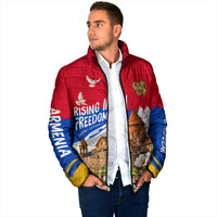 Personalized Armenia Heritage Padded Jacket Ararat Monastery Rising In Freedom Patriotic Doves