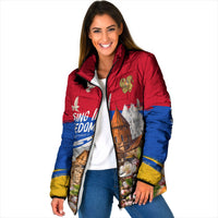 Personalized Armenia Heritage Padded Jacket Ararat Monastery Rising In Freedom Patriotic Doves