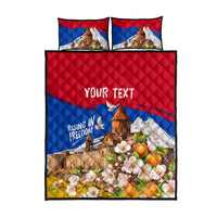 Personalized Armenia Heritage Quilt Bed Set Ararat Monastery Rising In Freedom Patriotic Doves