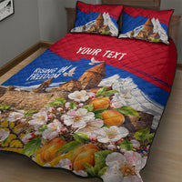 Personalized Armenia Heritage Quilt Bed Set Ararat Monastery Rising In Freedom Patriotic Doves