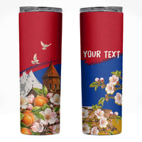 Personalized Armenia Heritage Skinny Tumbler Ararat Monastery Rising In Freedom Patriotic Doves