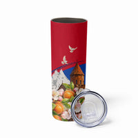 Personalized Armenia Heritage Skinny Tumbler Ararat Monastery Rising In Freedom Patriotic Doves