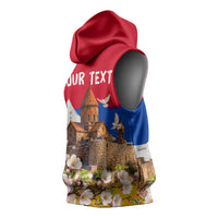 Personalized Armenia Heritage Sleeveless Hoodie Ararat Monastery Rising In Freedom Patriotic Doves