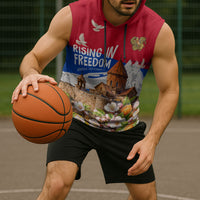 Personalized Armenia Heritage Sleeveless Hoodie Ararat Monastery Rising In Freedom Patriotic Doves