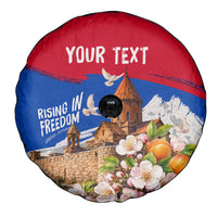 Personalized Armenia Heritage Spare Tire Cover Ararat Monastery Rising In Freedom Patriotic Doves