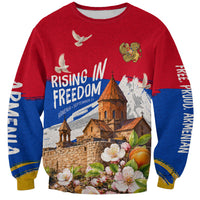 Personalized Armenia Heritage Sweatshirt Ararat Monastery Rising In Freedom Patriotic Doves